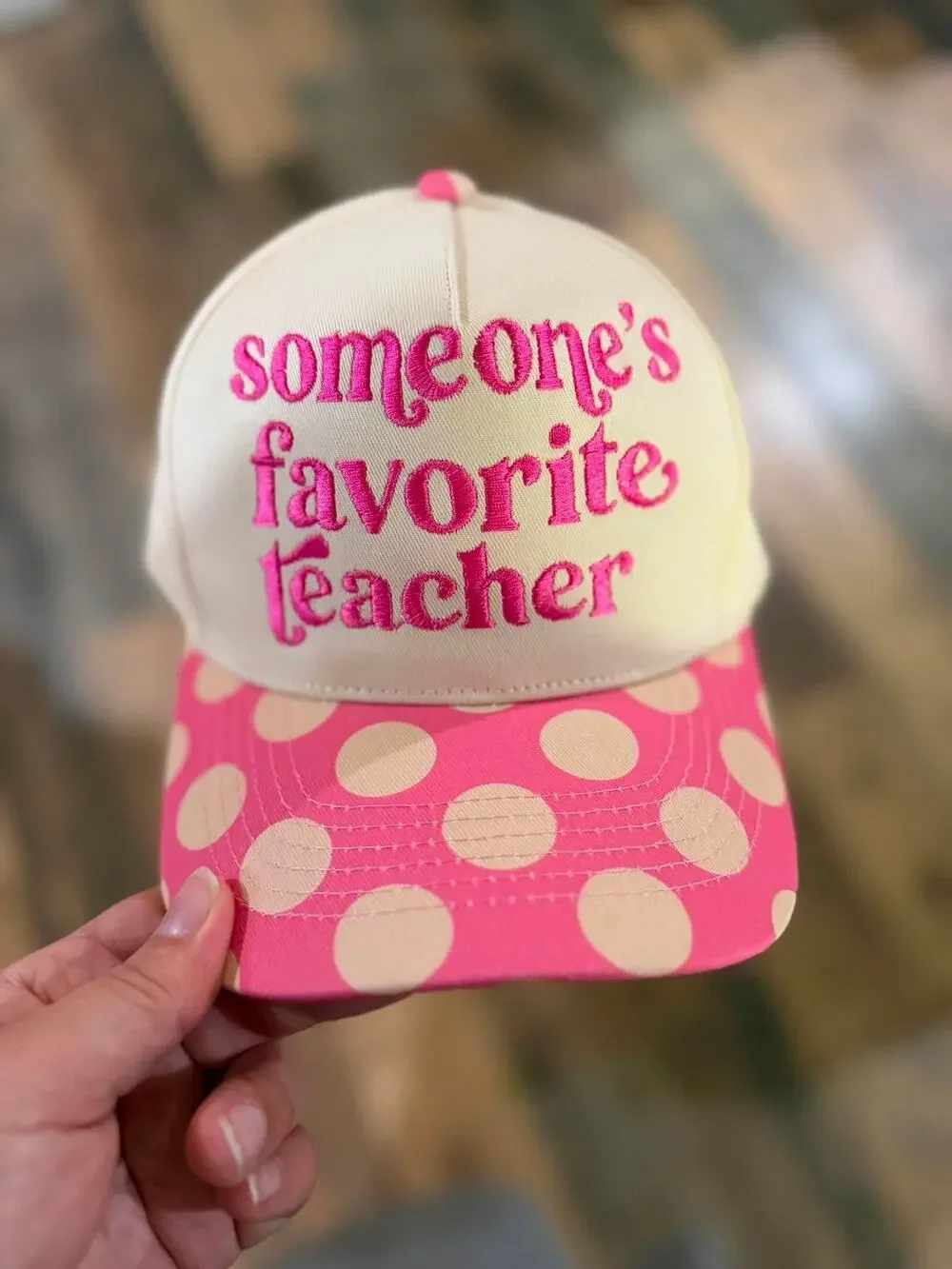 Tired Teachers Social Club Pink Trucker Hat Snapback Embroidered Cap